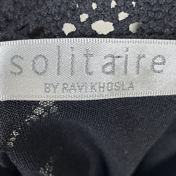 Solitaire Black Lace Top Size S Whimsigoth Y2K Witchy Square‎ Neck - Picture 7 of 8